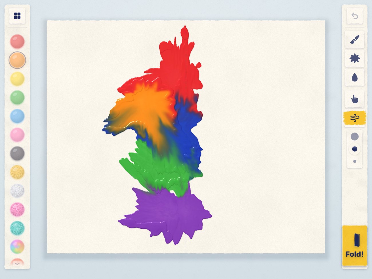 Paint blown into wiggly shapes with the magic straw.