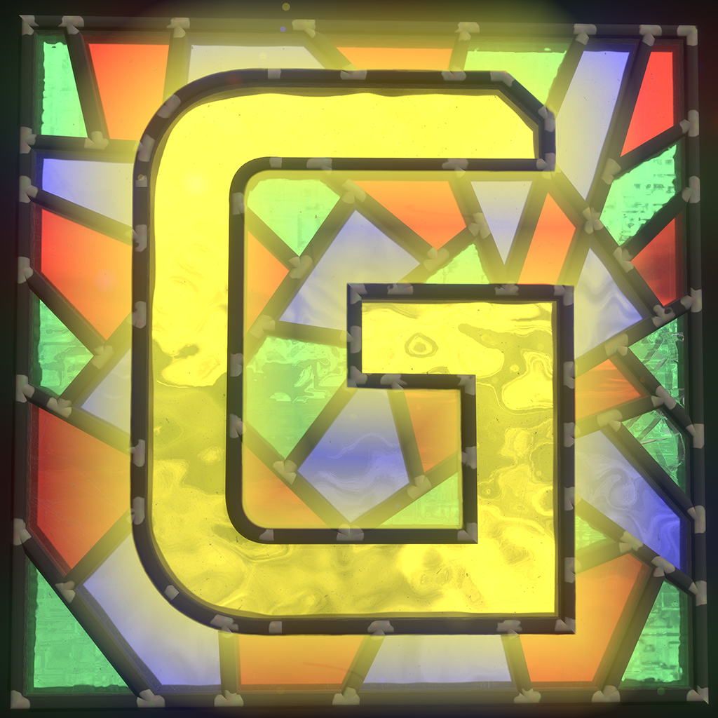 The colourful stained-glass G icon for Glass.