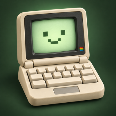 The smiling miniature computer icon for Tiny Computers.